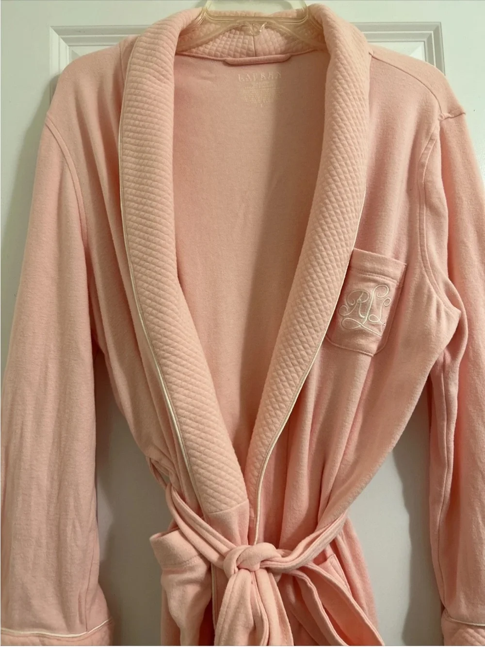 Lauren Ralph Lauren Women’s Pink Cotton Bath Robe Size Large